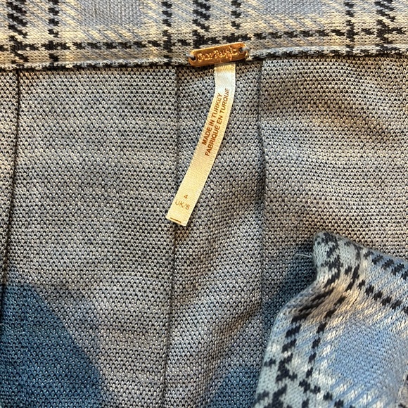 Honey Blue Multi Plaid Pleated Skater Mini - Picture 5 of 6